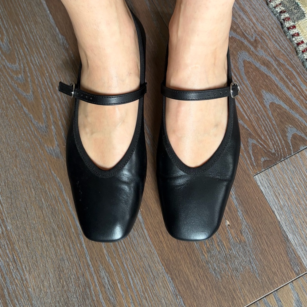 Size 8 Genuine Leather Black Ballet Flats (Verderosmarino) - Picture 6 of 8